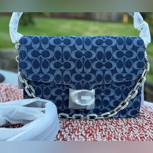 Coach Chain Tabby Shoulder Bag 30 In Signature Denim. NWT. CAN18